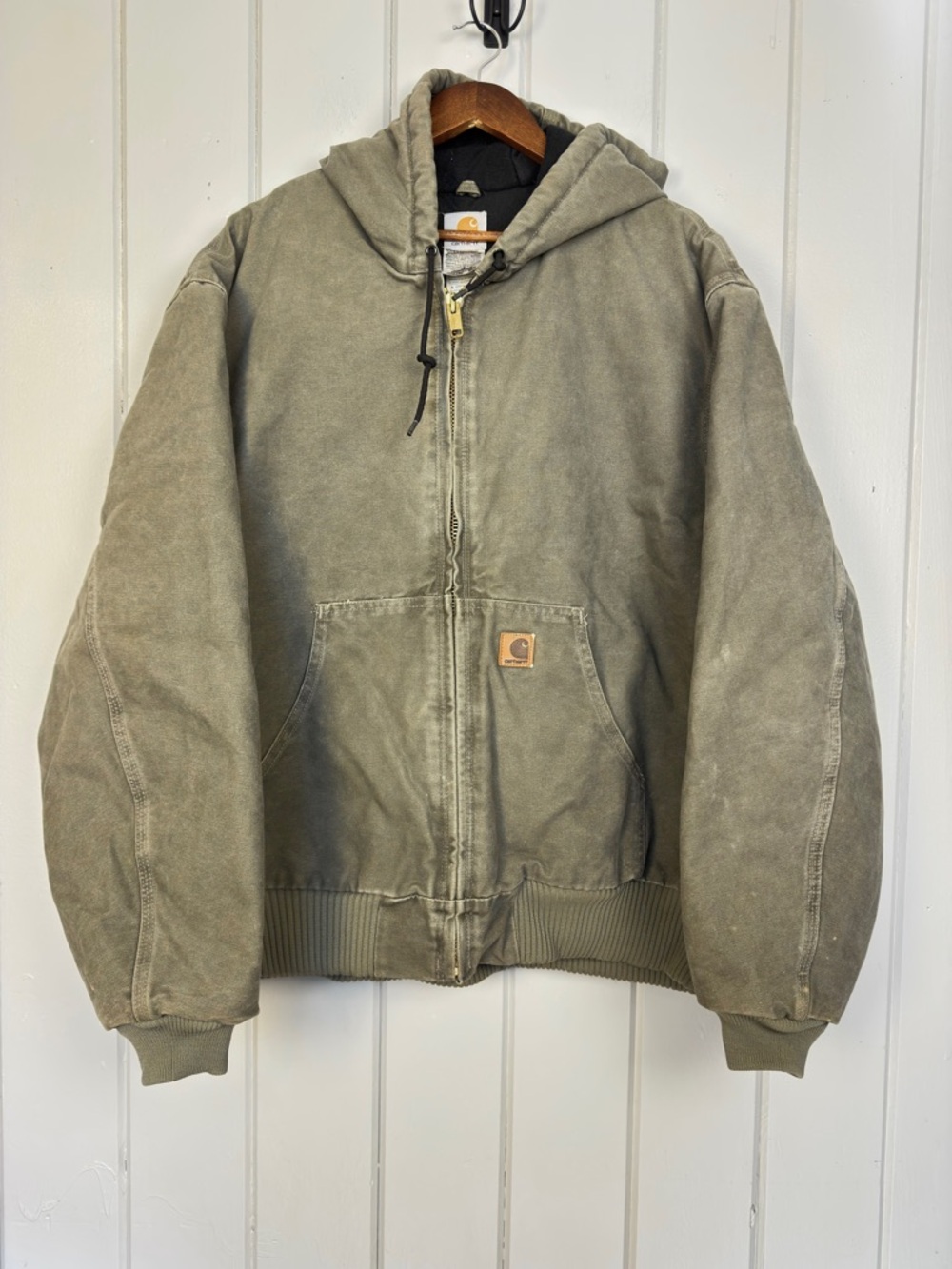 Carhartt Active Jacket Quilt Lined Mens 2Xl J142 SAG Sage Green trashed thrashed